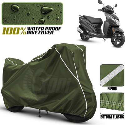 xodi Waterproof Two Wheeler Cover for Honda(Dio, Green, White)