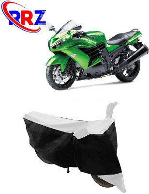 RRZ Waterproof Two Wheeler Cover for Kawasaki(Ninja ZX-14R, Black, White)