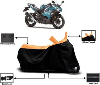 Amexride Two Wheeler Cover for Kawasaki(Ninja 400 BS6, Orange)