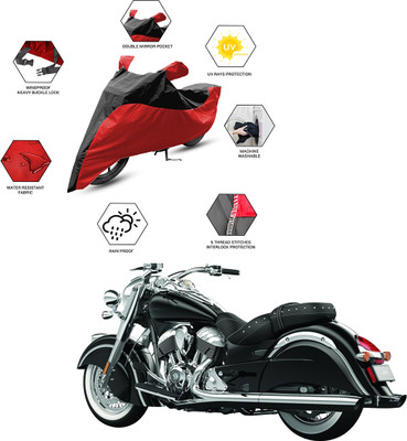 FurniGully Two Wheeler Cover for Indian(Chief Classic, Black, Red)
