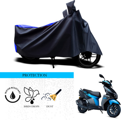 ANTHUB Waterproof Two Wheeler Cover for TVS(NTORQ, Black, Blue)