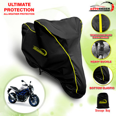 AUTOCOZEN Waterproof Two Wheeler Cover for Suzuki(SV650, Black)