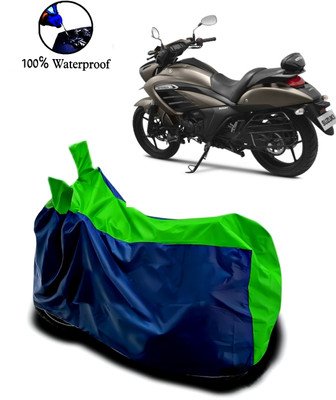 Autofly Waterproof Two Wheeler Cover for Suzuki(intruder 150, Blue, Green)