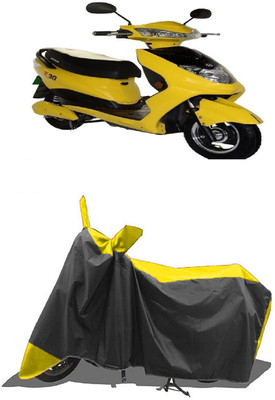 SUGASHRI Waterproof Two Wheeler Cover for Okinawa(R30 electric scooter, Yellow, Black)