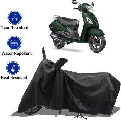 TENNYCER Waterproof Two Wheeler Cover for TVS(Jupiter classic, Black)