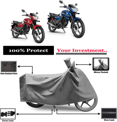 Amexride Two Wheeler Cover for Honda(CB Shine SP, Grey)