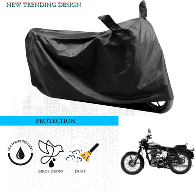 ANTHUB Waterproof Two Wheeler Cover for Royal Enfield(Bullet 350 Twinspark, Black)