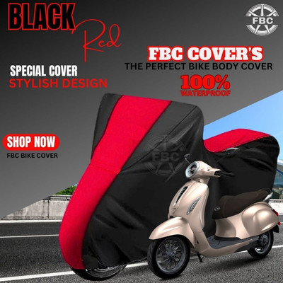 FBC Waterproof Two Wheeler Cover for Bajaj(Chetak, Black)