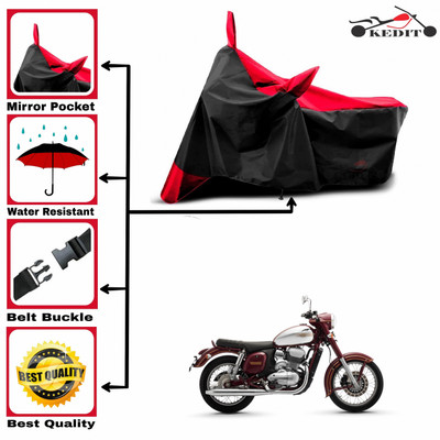 KEDIT Two Wheeler Cover for JAWA(300, Red, Black)