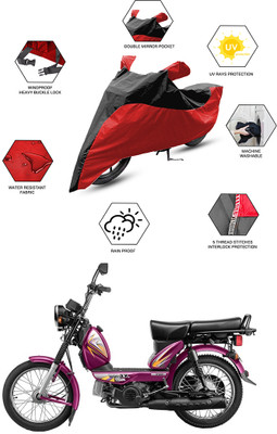 FurniGully Two Wheeler Cover for TVS(XL 100, Black, Red)
