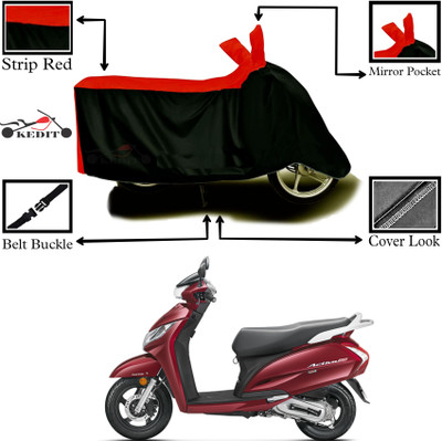 AASHTIK MART Two Wheeler Cover for Honda(Activa 125, Red, Black)