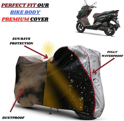 kerwa Waterproof Two Wheeler Cover for Suzuki(Burgman Electric, Black, Silver)