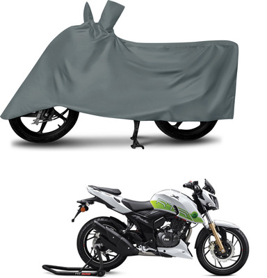 DeepShakshi AUTOMOTIVE Waterproof Two Wheeler Cover for TVS(Apache RTR 200 Fi E100, Grey)
