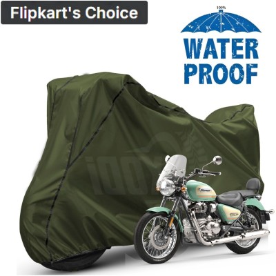 xodi Waterproof Two Wheeler Cover for Royal Enfield(Meteor BS6, Green, Black)