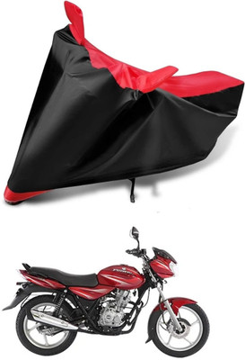 RideXpert Waterproof Two Wheeler Cover for Bajaj(Discover 135, Black, Orange)