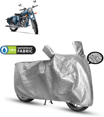 CODOKI Waterproof Two Wheeler Cover for Royal Enfield(Classic Squadron, Silver)