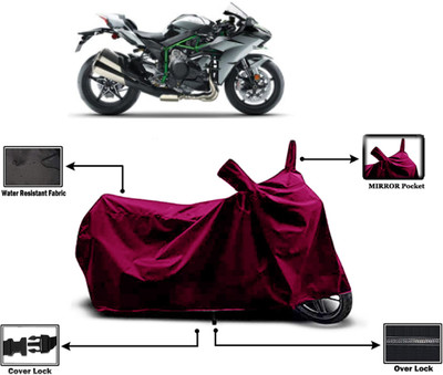Amexride Two Wheeler Cover for Kawasaki(Ninja H2 BS6, Maroon)