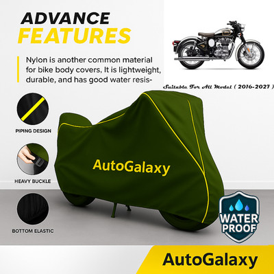 AutoGalaxy Waterproof Two Wheeler Cover for Royal Enfield(Classic Chrome, Green)