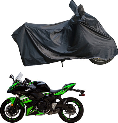 Motodreka Waterproof Two Wheeler Cover for Kawasaki(Ninja 650, Black)