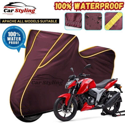 Car Styling Waterproof Two Wheeler Cover for TVS(Apache RTR 200, Maroon, Yellow)