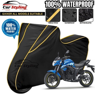 Car Styling Waterproof Two Wheeler Cover for Suzuki(Gixxer, Black, Yellow)