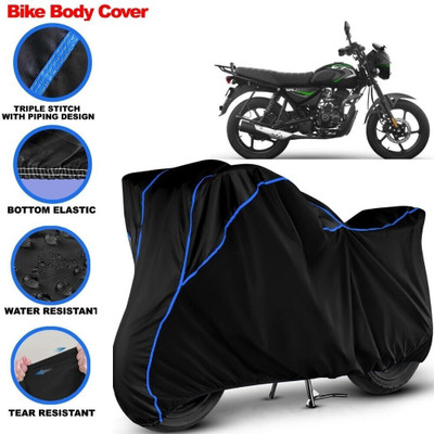 Grizzly Two Wheeler Cover for Bajaj(CT 125X, Black, Blue)