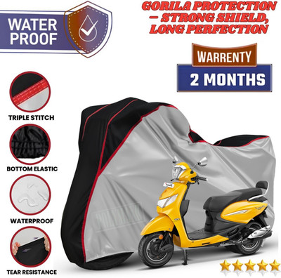 POLYMAXX Waterproof Two Wheeler Cover for Hero(Pleasure, Silver)