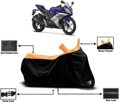 Amexride Two Wheeler Cover for Yamaha(YZF R15 Ver 2.0, Orange)