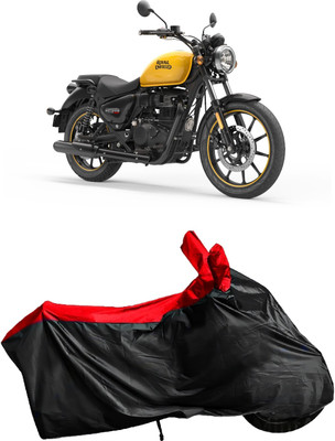 Autofly Waterproof Two Wheeler Cover for Royal Enfield(Meteor 350, Red, Black)