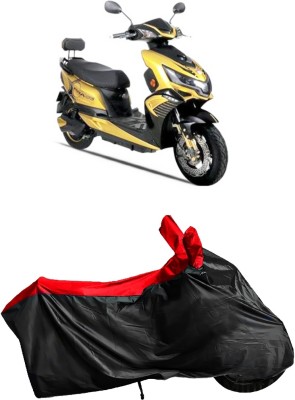 Autofly Waterproof Two Wheeler Cover for Okinawa(i-Praise, Red, Black)