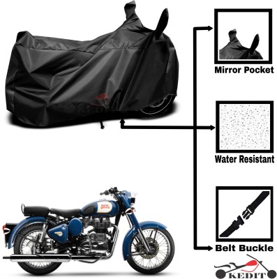 KEDIT Two Wheeler Cover for Royal Enfield(Bullet 350, Black)