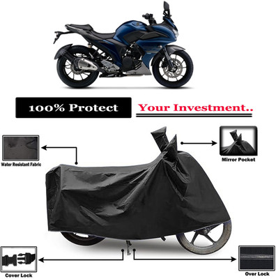 Amexride Two Wheeler Cover for Yamaha(Fazer 25 BS6, Black)