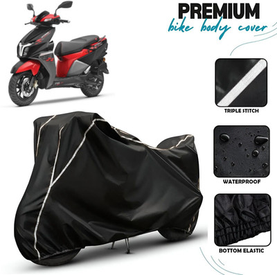 OliverX Waterproof Two Wheeler Cover for TVS(Ntorq 125, Black, White)