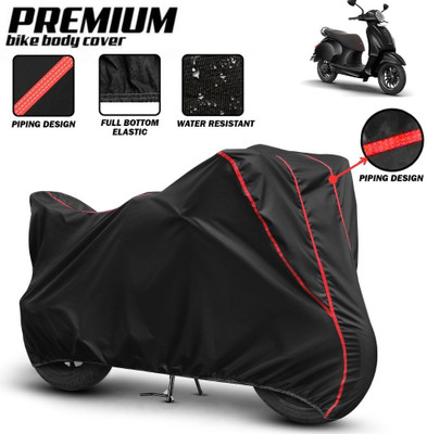 Mwiss Waterproof Two Wheeler Cover for Bajaj(Chetak, Black, Red)
