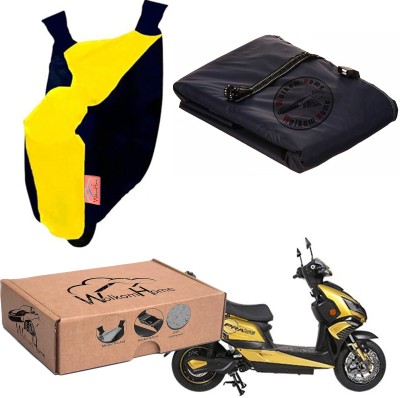 WolkomHome Waterproof Two Wheeler Cover for Okinawa(Yellow, Blue)