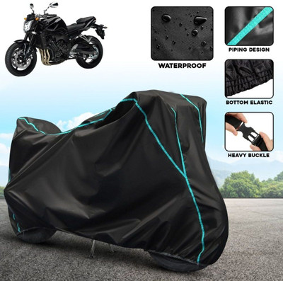AUTOCAD Waterproof Two Wheeler Cover for Yamaha(FZ1, Black, Blue)