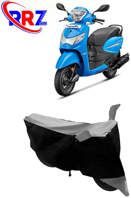 RRZ Waterproof Two Wheeler Cover for Hero(MotoCorp Pleasure Plus, Black, Grey)