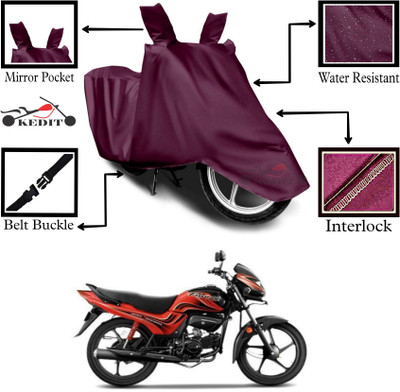 KEDIT Two Wheeler Cover for Hero(Passion Plus, Maroon)