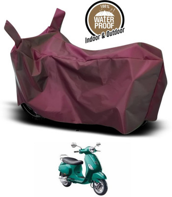 KEDIT Two Wheeler Cover for Vespa(VXL BS6, Maroon)