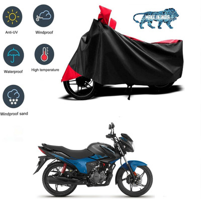 WMIZEXA Waterproof Two Wheeler Cover for Hero(Glamour i3s, Black, Red)