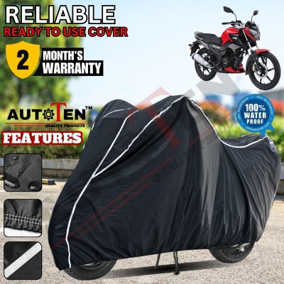 AUTOTEN Waterproof Two Wheeler Cover for TVS(Raider, Black, White)