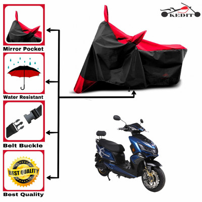 KEDIT Two Wheeler Cover for Okinawa(i-Praise, Red, Black)