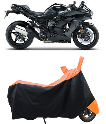 Coxtor Waterproof Two Wheeler Cover for Kawasaki(Ninja H2 SX BS6, Orange)