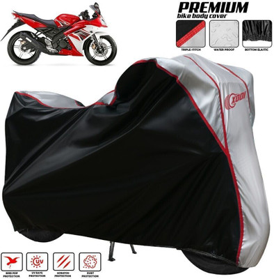 xodi Waterproof Two Wheeler Cover for Yamaha(R15S, Silver, Black)