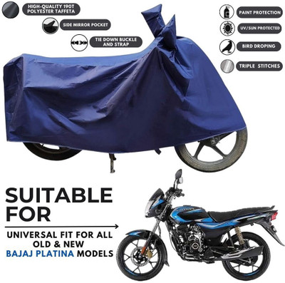 MADAFIYA Two Wheeler Cover for Bajaj(Platina 110 H-Gear, Blue)