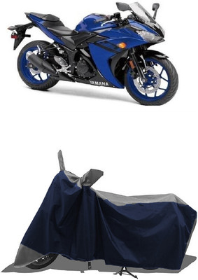 SUGASHRI Waterproof Two Wheeler Cover for Yamaha(YZF R3, Grey, Blue)