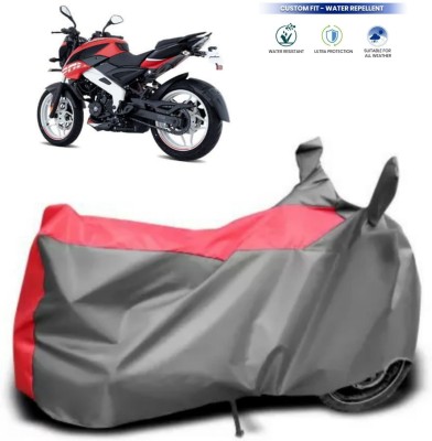 Mdstar Waterproof Two Wheeler Cover for Bajaj(Pulsar 200NS FI BS6, Red, Grey)