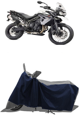 SUGASHRI Waterproof Two Wheeler Cover for Triumph(Tiger 800 XCA, Grey, Blue)