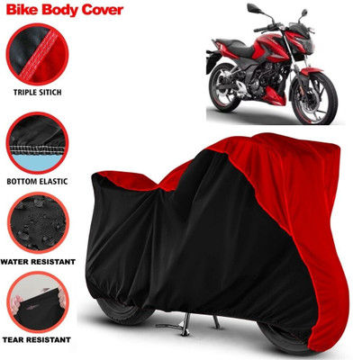 Grizzly Two Wheeler Cover for Bajaj(Pulsar 150 BS6, Black, Red)