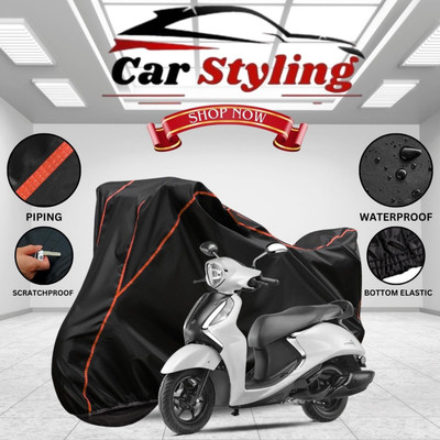 Car Styling Waterproof Two Wheeler Cover for Yamaha(Fascino, Black)